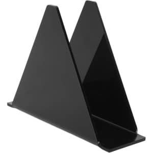 Servethouders voor Tafels - Acryl Servetten Houder - Helder en Gouden - Moderne Keuken Decoratie - Verticale Dispenser - Boerderij Stijl - Stalen Basis - Eettafel Accessoire - Zwart - Praktisch en Stijlvol - Servethouder met Stijlvol Design