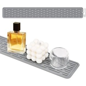 Siliconen Afdruipmat - Keuken Afdruiprek - Waterkraan Mat - Gootsteen Accessoire - Flessenrek - Vaatwasmachinebestendige Mat - 70x9,8cm - Smal Design