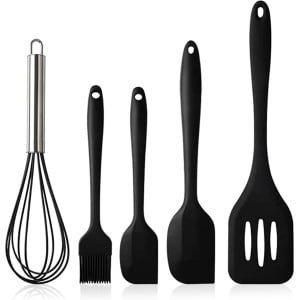 Siliconen Anti Aanbak Spatel Set 5 Stuks - Keukengerei van Siliconen - Handmixer voor Eieren - Siliconen Spatel voor Koken - Keuken Gadgets