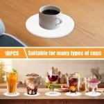 Siliconen Onderzetters Set van 10 Stuks - Diameter 10 cm - BPA-vrij - Afwasbaar en Antislip - Isolerend - Modern Design - Drank Mat - Keuken Accessoires - Wit.