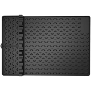 Siliconen gereedschapsmat voor bakplaat-keuken-koken-bakken-aanrecht - spatelmat met druppelkussen Geschikt voor Blackstone-Weber-Traeger-Pit Boss Flat Top Grill en Smoker - BBQ-accessoires - Oranje