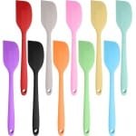 Siliconen-spatels-siliconen-schraper-keuken-accessoires-U-knop-flexibel-hittebestendig-anti-aanbak-lepel-rvs-kern-roestvrijstaal-keukengerei-bedrukken-wafelvormige-spatel-siliconen-materiaal-10-stuks-pack-blauw-verschillende-kleuren