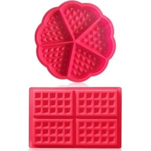 Siliconen wafelvorm met anti-aanbaklaag voor bakken en koken - Set van 2 stuks - Keuken accessoire met goede bakvorm kwaliteit