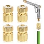 Slangverbinder - 1/2 inch - messing - 4 stuks snelslang - eindverbinder - tuinslang - slangkoppeling - messing mondstuk - connectkit voor keuken - tuin - outdoor - slang - gereedschap - accessoires