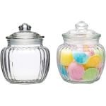 Snoeppotten vintage voorraadpotten set van 2 - 650 ml - Luchtdicht deksel - Keuken en bruiloft accessoires