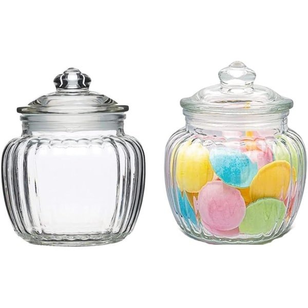 Snoeppotten vintage voorraadpotten set van 2 - 650 ml - Luchtdicht deksel - Keuken en bruiloft accessoires