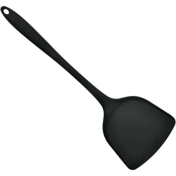 Spatel Set voor Keuken | Hittebestendige Siliconen en Plastic Spatels | Voedsel Koken Accessoires (Zwart)