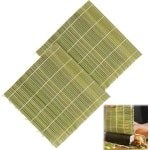 Sushi mat van natuurlijke bamboe voor het rollen van sushi - set van 2 stuks - keuken accessoire