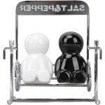 Swingende Kruidenschudset voor Zout en Peper - Keramische Zout- en Peperdispensers voor op Tafel - Leuke Nieuwigheid voor de Keuken met Schommelfiguur - Kleine Kruidenpot als Tafelblad Accessoire