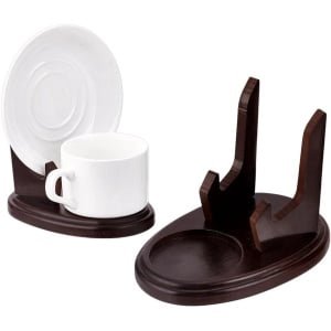 Theekop-en-Schotel Standaard - Houten Theekop Houder - Display Rack Organisatiesysteem - Keuken Tafel Decoratie - Theekop Houder Rek - Art Decoratief - Geschikt voor Theekop en Schotel - Houten Display Stand - Bruin - Keuken Organisatie Accessoire