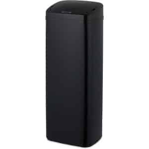 Titel: 50 liter prullenbak met sensor en elektrische deksel - Vuilniszakhouder voor de keuken, automatisch - Zwart