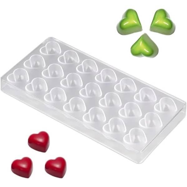 Transparante hartvormige chocoladevorm voor doe-het-zelf desserts - Bakvorm van polycarbonaat met 3D effect - Keuken accessoire: creëer unieke chocolade creaties