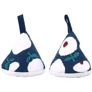 Triangle katoenen ovenhandschoenen - Anti-verbranding blauw - keuken accessoires - hittebestendige kookhandschoenen