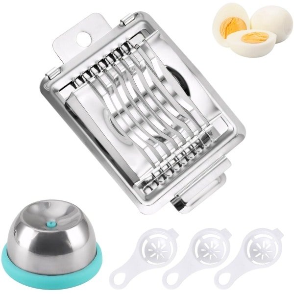 Unyqoos® Complete keuken set voor eieren snijden en bereiden met roestvrij stalen accessoires