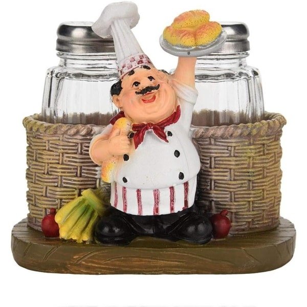 VirtuBuy- Keukendecoratie - Zout en peper - Franse kookgerei - Decoratief standbeeld - Kruidenorganizer - Houder - Beeldje cadeau - Familie - Restaurant - Café - Bakkerij - Geschikt voor - Keuken - Accessoire.