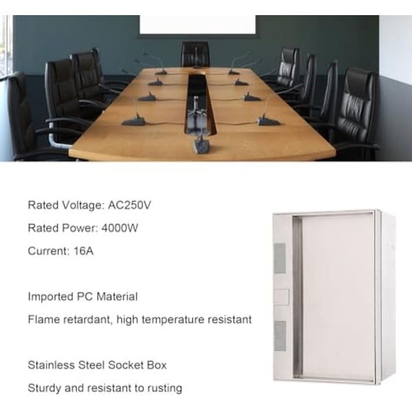 Vloeruitlaat Afdekdoos, 4KW 16A Elektrische Vloerdoos met Standaard Poort, onzichtbaar Roestvrijstalen Afdekking Verzonken Uitlaatdoos voor Aanrecht in de Keuken, Vloerstopcontact