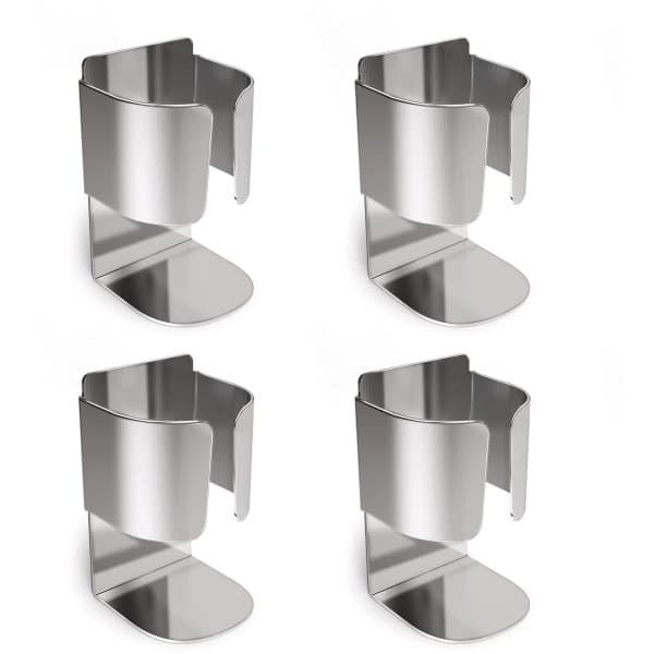 Yoassi RVS Tandenborstelhouder 4 Stuks Elektrische Tandenborstelhouder Tandenborstel Zelfklevende Houder Wandmontage Voor Badkamer Keuken, Geen Boren