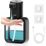ZHHGOO Soap Dispenser Automatisch, 500 ml elektrische zeepdispenser met sensor, verstelbare zeepdispenser, USB C oplaadbare zeepdispensers IPX5 Waterdicht voor keuken, badkamer