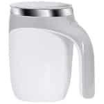 Zelfroerende mok, oplaadbare automatische magnetische elektrische koffiemok met roterende roerder, geschikt voor kantoor/keuken/reizen/thuisgebruik, koffie/thee/warme chocolademelk/melk - Wit 380 ml