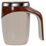 Zelfroerende mok, oplaadbare automatische magnetische elektrische koffiemok met roterende roerder, geschikt voor kantoor/keuken/reizen/thuisgebruik, koffie/thee/warme chocolademelk/melk - bruin 380 ml
