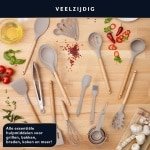 keuken spullen, Keukengerei set - Keukengerei met antiaanbaklaag - Roestvrij staal en siliconen Kookgerei - Keukengereedschap Gadgets Accessoires Lepels Draaispanen Spatels Lepel set (33 stuks Siliconen Set)