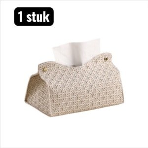 1 stuk - Tissue houders - Design Tissuesdoos met Opbergvak - Lederen Houder voor Keuken, Woonkamer en Kantoor - Multifunctionele Organizer voor Afstandsbediening en Accessoires - Grijs