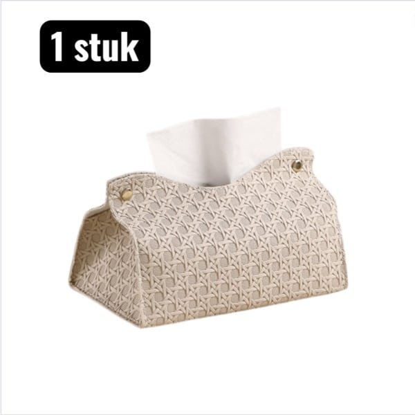 1 stuk - Tissue houders - Design Tissuesdoos met Opbergvak - Lederen Houder voor Keuken, Woonkamer en Kantoor - Multifunctionele Organizer voor Afstandsbediening en Accessoires - Grijs