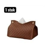 1 stuk - Tissue houders - Design Tissuesdoos met Opbergvak - Lederen Houder voor Keuken, Woonkamer en Kantoor - Multifunctionele Organizer voor Afstandsbediening en Accessoires - Bruin
