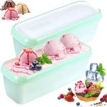 1.5L Ice Cream Container - Set van 2 Herbruikbare Ice Cream Opslagdozen met Siliconen Deksel - BPA Vrij voor Zelfgemaakte IJs en Keuken Accessoires