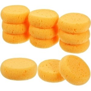 12 Stuks Ronde Sponsen voor Reiniging, Schilderen en Handwerk - Elastische Kleisponzen - Zeepsponzen - Keuken en Schoenen Accessoires.