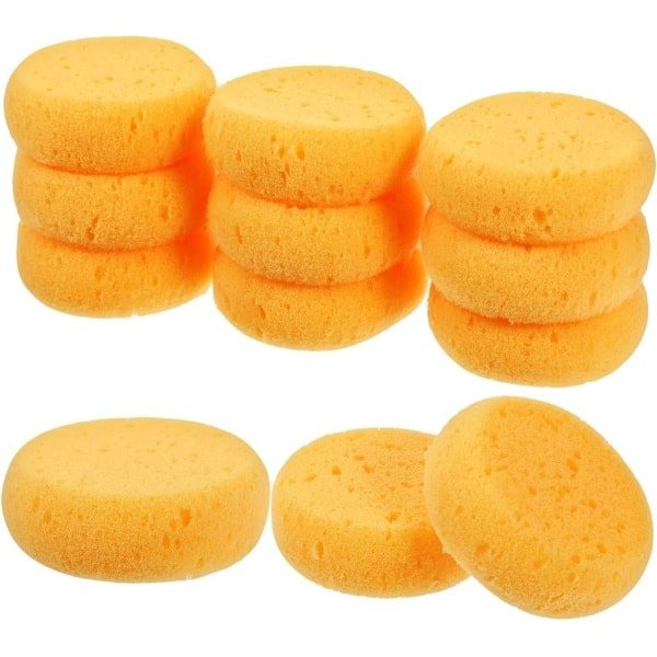 12 Stuks Ronde Sponsen voor Reiniging, Schilderen en Handwerk - Elastische Kleisponzen - Zeepsponzen - Keuken en Schoenen Accessoires.