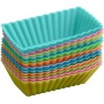 12 Stuks Siliconen Cakevorm - Muffin Case Rechthoekige Bakvormen - Niet Keuken Accessoires - Keuken Cakevorm Dessert Vorm Silica Gel