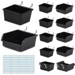 12 x Hole Wall Accessoires - Hole Plate Tool - Wall Box Insert Board - Wall Organiser - Kantoor met Haken en 32 Labels - Zelfklevend voor Kamer, Keuken, Garage