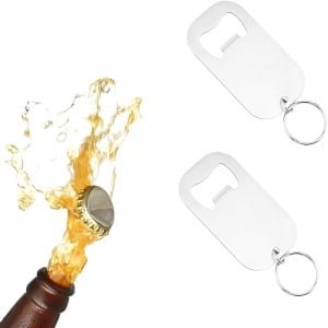 2 Pcs Metal Sleutelhangers Flessenopeners - Heavy-Duty Rvs Ontwerp - Betrouwbaar Thuis & Keuken Accessoire - Perfect voor Pub Feesten - Restaurants of Cadeaus