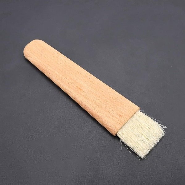 2-delige houten bak- en boterborstel set voor koken en BBQ - keuken accessoire voor sauzen met plat handvat