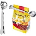 2-in-1 Koffie Thee Lepel RVS Meetlepel met Zakafdichting Clip Multifunctionele Koffie Scoop voor Keuken Cafe - Koffielepel - Meetlepel - Zakclip - RVS Lepel - Cafe Accessoire - Keukenbenodigdheden - Geschikt voor Koffie en Thee - Zilverkleurig