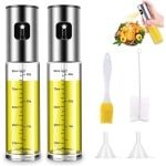 2 stuks 100 ml oliesproeier van glas met verstuiving en accessoires voor keuken en barbecue