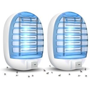 2 stuks Muggenlamp - Muggenlamp - Met blauw licht - Huishoudelijke wandcontactdoos Muggenlamp - Binnenmuggenlamp - Elektronische vliegenval - Elektrische muggenlamp - Geschikt voor woonkamer, huis, keuken, slaapkamer, kantoor - Blauw