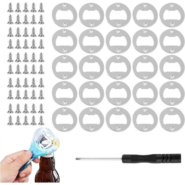 25 stuks flesopeners metaal zilver - keuken bar restaurant - bier accessoires