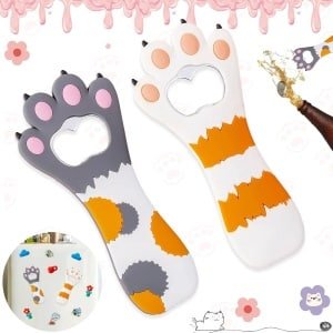 2Pcs Cat Paw Bottle Opener - Magnet Cat Bottle Opener - Cartoon Fridge Decoration - Cute Creative Bottle Opener - Pet Themed Bar Accessoire - voor Home en Keuken