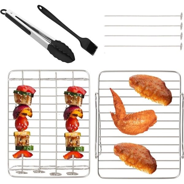 2pcs Air Fryer Grids - Air Fryer Inserts - Grill Grate - Dual Zone Accessories - 304 Stainless Steel - Keuken Accessoires
