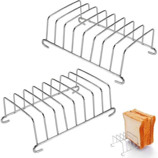 2pcs Toaster Racks - Toast Stand - Stainless Steel - Air Fryer - Bread Discs - Hot Dog - Keuken Accessoires