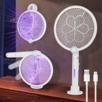 3-in-1 Elektrische Vliegenmepper met 3500V en Oplaadbare USB voor Muggenbestrijding in Slaapkamer en Keuken