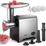 3-in-1 elektrische vleesmolen - Vleesmachine met worstvuller en slijpplaten voor keuken en thuisgebruik
