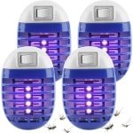 4 Stuks Muggenlamp Insectenverdelger Elektrische Insectenval Niet-giftige Muggenafstotende Lamp voor Binnen Slaapkamer Keuken Kantoor