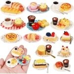 53 stuks miniatuur eten en drinken - miniatuur levensmiddelen poppenhuis accessoires - klein miniverse make it mini food - hars mini keuken miniatuur accessoires voor meisjes jongens eten party
