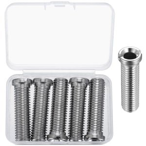5Pcs Hollow Schraube voor Gootsteen - 45mm RVS Afvoerplug - Strainer Basket Schrauben - M12 Gootsteen Schroeven - Keuken Afvoer Ventiel Accessoires (Zilver)