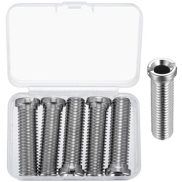 5Pcs Hollow Schraube voor Gootsteen - 45mm RVS Afvoerplug - Strainer Basket Schrauben - M12 Gootsteen Schroeven - Keuken Afvoer Ventiel Accessoires (Zilver)