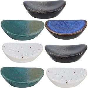 7 stuks keramische staafjeshouder - Japanse stijl - sushi eetstokjes bank - mes lepel houder - ovale vorm - keuken restaurant home accessoires willekeurige stijl