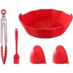 Accessoires voor de airfryer - bakplaat, ovenwanten, borstel, tang - geschikt voor keuken, koken, bakken en grillen - vijfdelige set